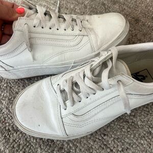 White platform leather VANS